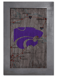 Kansas State Wildcats City Map 11x19 Sign
