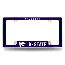 Kansas State Wildcats Classic 12" x 6" Chrome All Over Automotive License Plate Frame