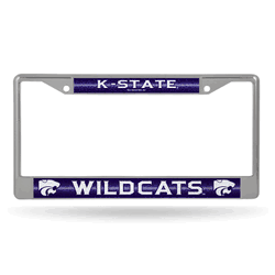 Kansas State Wildcats Classic 12" x 6" Silver Bling Chrome Car/Truck/SUV Auto Accessory