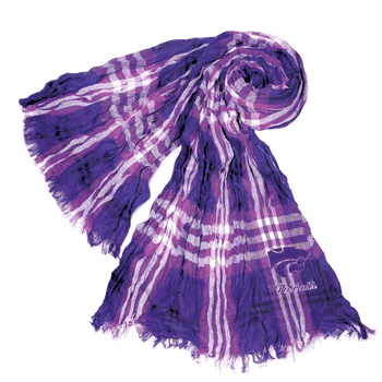 Kansas State Wildcats Crinkle Scarf Plaid Purple/Bla