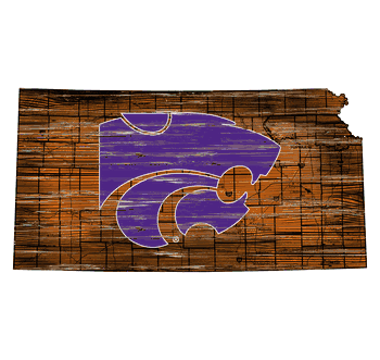 Kansas State Wildcats Distressed State with Logo