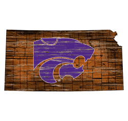 Kansas State Wildcats Distressed State with Logo