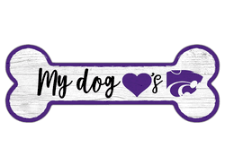 Kansas State Wildcats Dog Bone 6x12 Sign