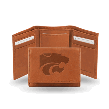 Kansas State Wildcats  Embossed Genuine Leather Tri-Fold