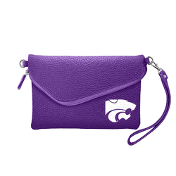 Kansas State Wildcats Fold Over Crossbody Pebble Purple