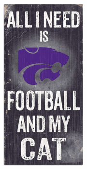 Kansas State Wildcats Football and My Cat 6x12 Sign
