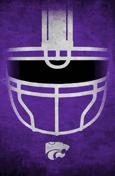 Kansas State Wildcats Ghost Helmet 17x26