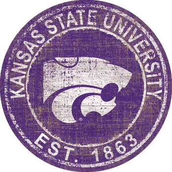 Kansas State Wildcats Heritage Logo Round Sign