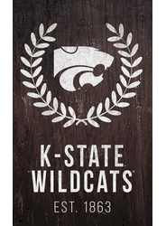 Kansas State Wildcats Laurel Wreath 11x19 Sign
