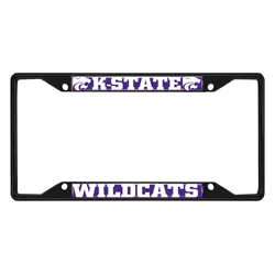 Kansas State Wildcats Metal License Plate Frame Black Finish