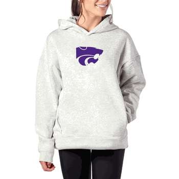 Kansas State Wildcats NCAA Kadi Hoodie with Zipper Pockets Heather Grey XS
