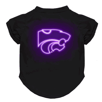 Kansas State Wildcats Neon Pet T-Shirt, X-Small