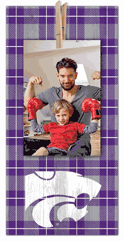 Kansas State Wildcats Plaid Clothespin 6x12 Sign