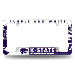 Kansas State Wildcats Primary 12" x 6" Chrome All Over Automotive License Plate Frame