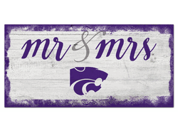 Kansas State Wildcats Script Mr & Mrs 6x12 Sign