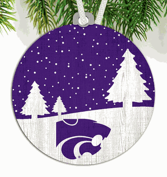 Kansas State Wildcats Snow Scene Ornament
