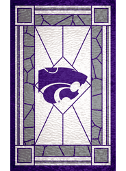 Kansas State Wildcats Stained Glass 11x19 Wood Sign