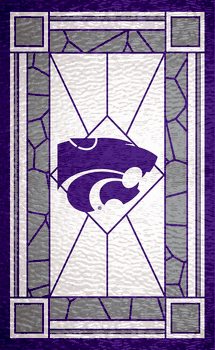 Kansas State Wildcats Stained Glass 11x19 Wood Sign
