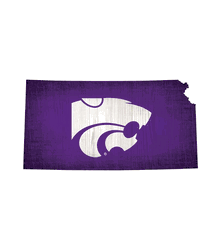 Kansas State Wildcats Team Color Logo State Sign