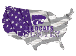 Kansas State Wildcats USA Shape Flag Cutout