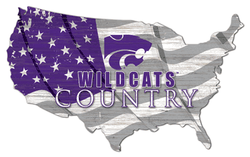 Kansas State Wildcats USA Shape Flag Cutout