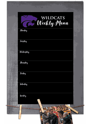Kansas State Wildcats Weekly Chalkboard with frame & clothespins 11x19 Sign