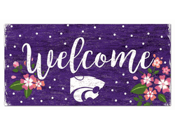Kansas State Wildcats Welcome Floral 6x12 Sign