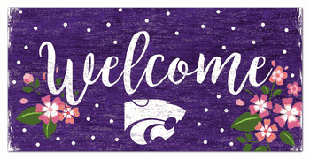 Kansas State Wildcats Welcome Floral 6x12 Sign