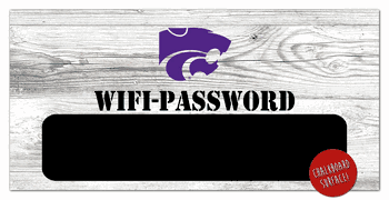 Kansas State Wildcats Wifi Password 6x12 Sign