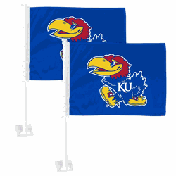 KansasJayhawksCar Flag Large 1pc 11" x 14"