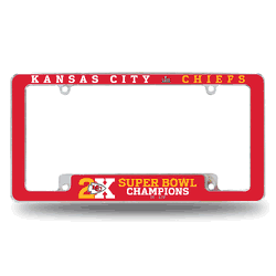 Kc Kansas City Chiefs 2 Time Super Bowl Champions All Over Chrome Frame