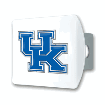 Kentucky White Metal Hitch Cover with  3D Color Emblem