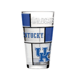Kentucky Wildcats 16oz Quilted Stained Pint Glass