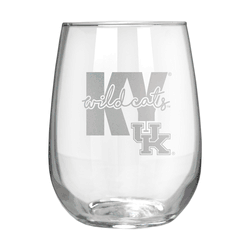 Kentucky Wildcats 17oz Stemmless Wine Glass