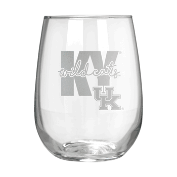 Kentucky Wildcats 17oz Stemmless Wine Glass