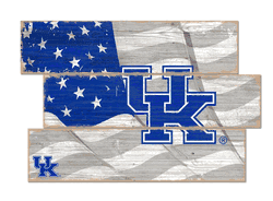 Kentucky Wildcats American Flag 3 Plank