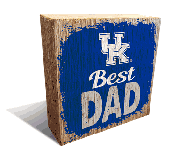 Kentucky Wildcats Best Dad 6x6 Wood Block
