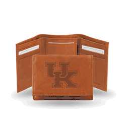 Kentucky Wildcats  Brown Embossed Genuine Leather Tri-Fold Wallet