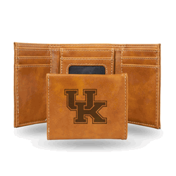 Kentucky Wildcats Brown Laser Engraved Faux Leather Trifold