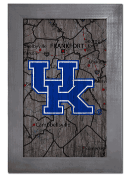 Kentucky Wildcats City Map 11x19 Sign