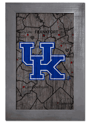 Kentucky Wildcats City Map 11x19 Sign