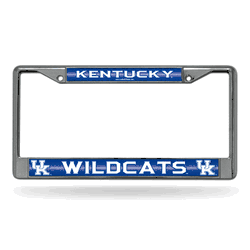 Kentucky Wildcats Classic 12" x 6" Silver Bling Chrome Car/Truck/SUV Auto Accessory