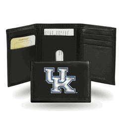Kentucky Wildcats  Embroidered Genuine Leather Tri-fold Wallet 3.25" x 4.25" - Slim