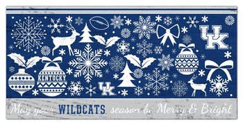 Kentucky Wildcats Merry and Bright 6x12 Sign