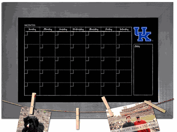 Kentucky Wildcats Monthly Chalkboard with frame & clothespins 11x19 Sign