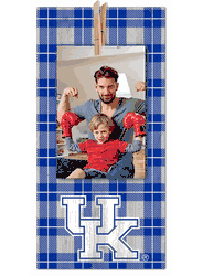 Kentucky Wildcats Plaid Clothespin 6x12 Sign