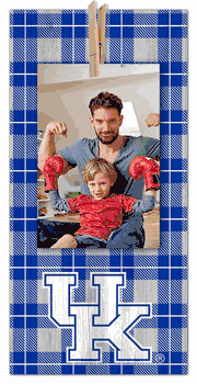 Kentucky Wildcats Plaid Clothespin 6x12 Sign