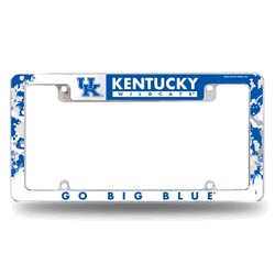 Kentucky Wildcats Primary 12" x 6" Chrome All Over Automotive License Plate Frame for Car/Truck/SUV
