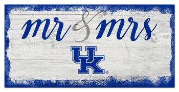 Kentucky Wildcats Script Mr & Mrs 6x12 Sign