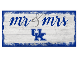 Kentucky Wildcats Script Mr & Mrs 6x12 Sign